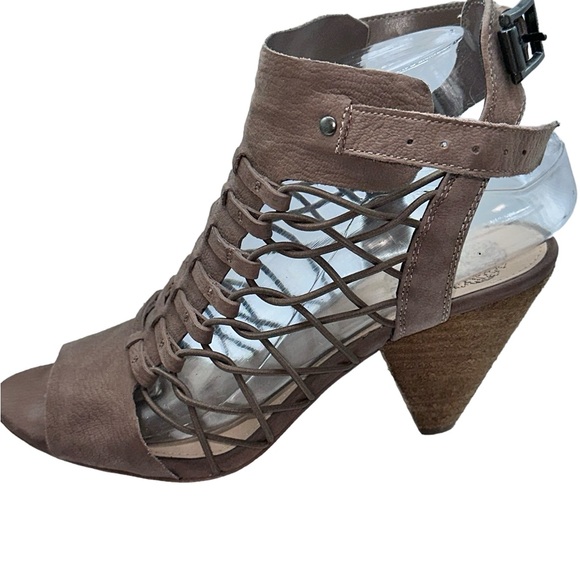 Vince Camuto ‘Evel’ caged leather, cone heels, Size 7, EUC - Picture 2 of 6
